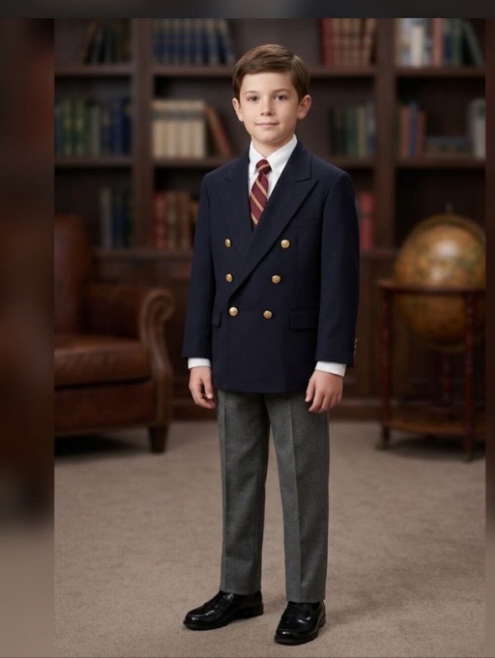 Polo Ralph Lauren Gold Crest Double Breasted Blazer Jacket Boys 10 Ivy League Pr